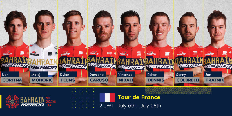 A Complete Bahrain Merida Pro Cycling Team for the Grande Boucle