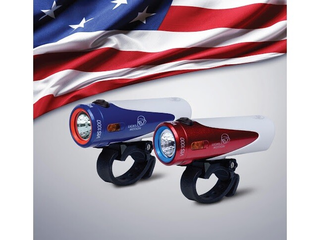 Show Your American Pride When you Ride! Limited Edition Red, White & Blue Version of Light & Motion's New Vis 1000
