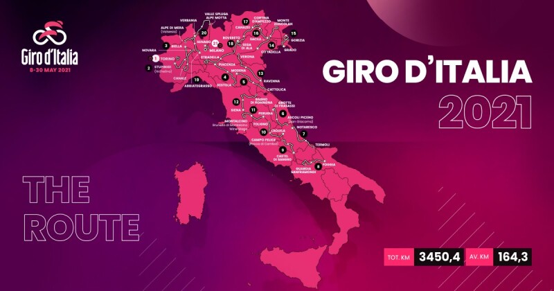 The Route of the 104th Giro d’Italia is Officially Unveiled