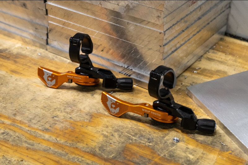 Limited Edition ReMote Dropper Levers in Orange by Wolf Tooth Components