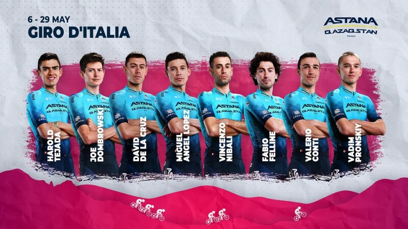 Astana Qazaqstan Team for Giro d’Italia 2022
