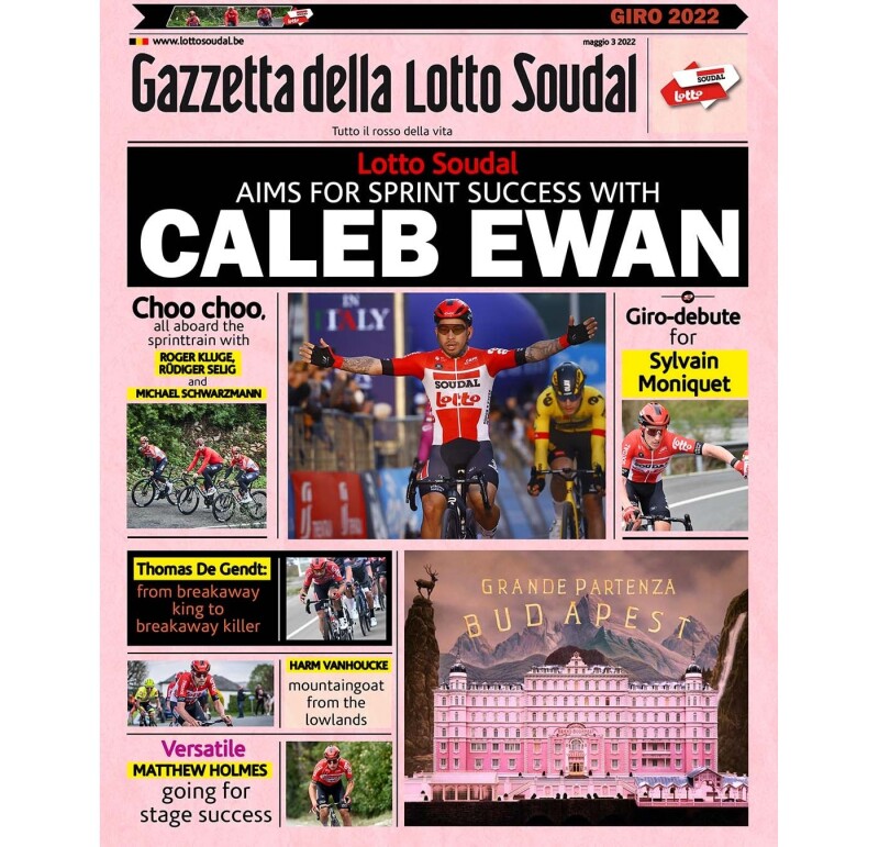 Caleb Ewan Leads Giro d’Italia Line-Up of Lotto Soudal