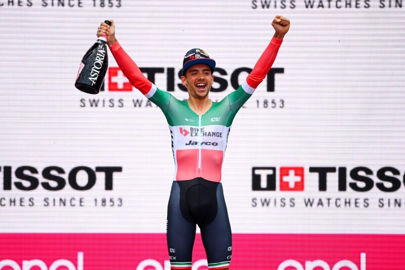 Italian Time Trial Champion Sobrero Powers to Debut Grand Tour Stage Victory at the Giro d’Italia