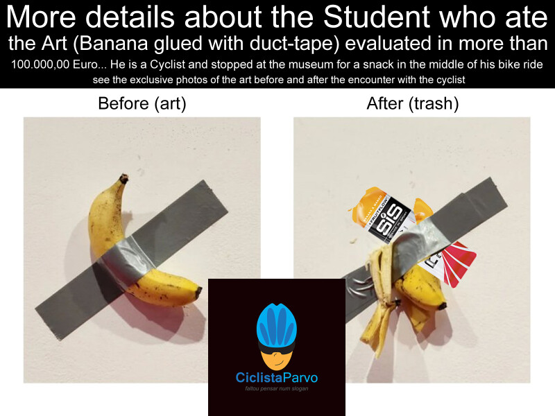 More details about the Student who ate the Banana glued with duct-tape evaluated in more than 100.000,00 €