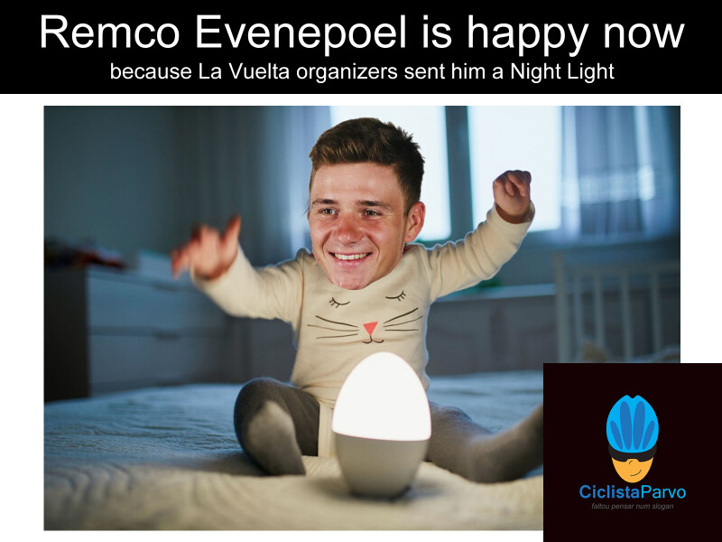 Remco Evenepoel is happy now because La Vuelta organizers sent him a Night Light