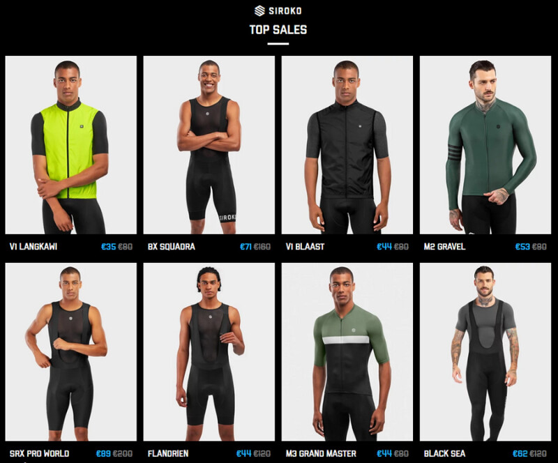 The Best Selling Siroko Cycling Products... Jerseys, BibShorts, Vests, etc.