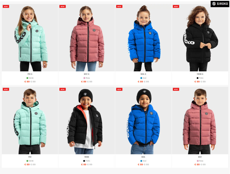 New Water-Resistant Puffer Jackets for Girls and Boys by Siroko