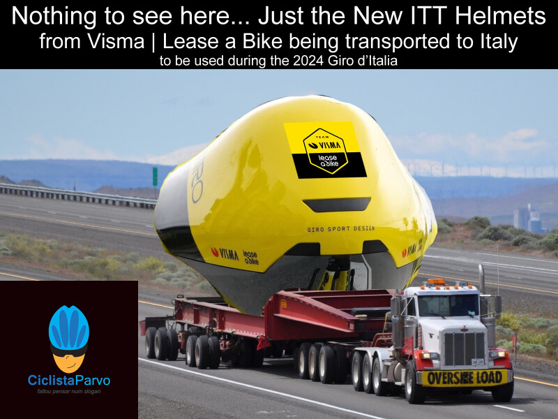 Nothing to see here... Just the new ITT Helmets from Visma | Lease a Bike being transported to Italy
