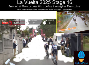 La Vuelta 2025 Stage 16 finished at More or Less 8 km before the original Finish Line