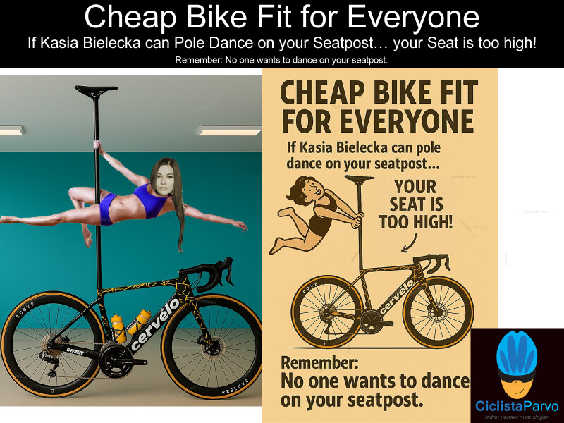 Cheap Bike Fit for Everyone If Kasia Bielecka can Pole Dance your Seatpost… your Seat is too high!