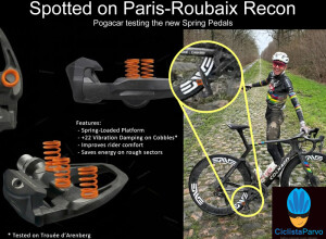 Spotted on Paris-Roubaix Recon Pogacar testing the new Spring Pedals