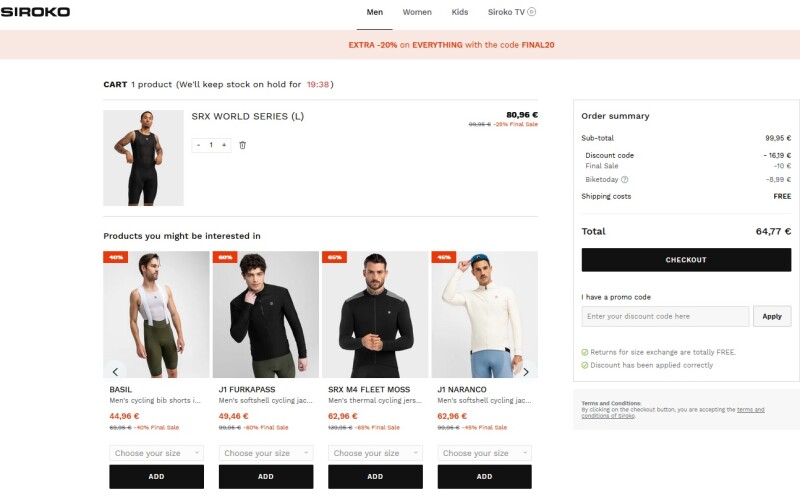 Tip: get SIROKO products for cycling, and more, even cheaper!