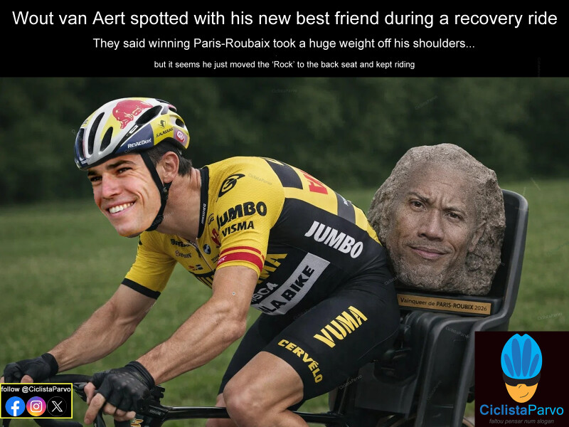 Wout van Aert spotted with his new best friend during a recovery ride