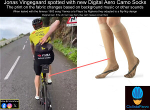 Jonas Vingegaard spotted with new Digital Aero Camo Socks