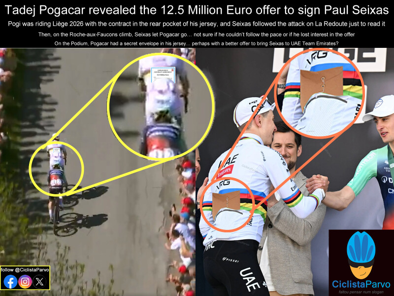 Tadej Pogacar revealed the 12.5 Million Euro offer to sign Paul Seixas