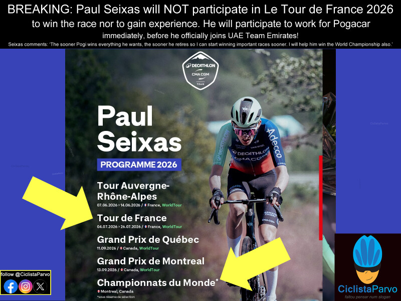 BREAKING: Paul Seixas will NOT participate in Le Tour de France 2026