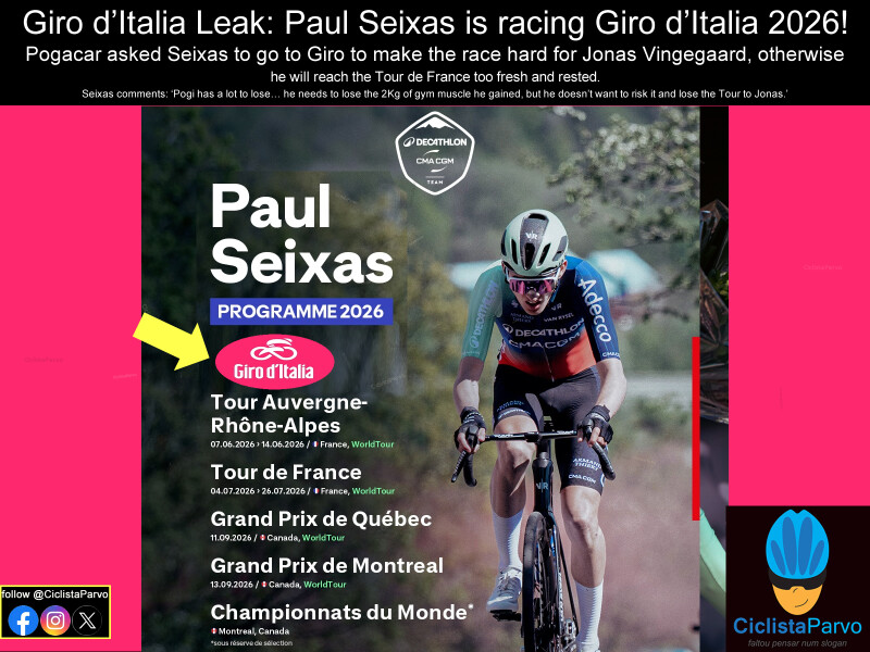 Giro d'Italia Leak: Paul Seixas is racing Giro d'Italia 2026!