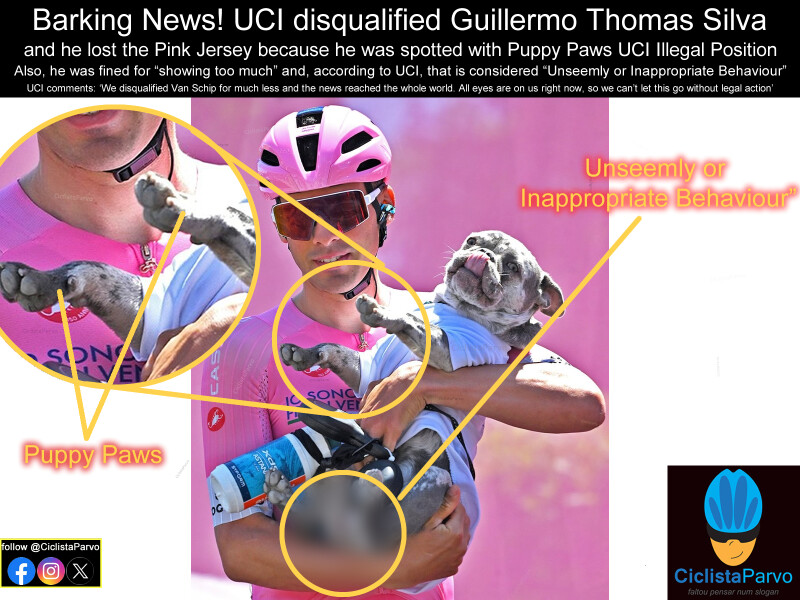 Barking News! UCI disqualified Guillermo Thomas Silva and he lost the Pink Jersey