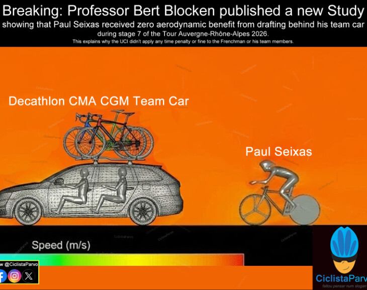 Breaking: Professor Bert Blocken published a new Study showing that Paul Seixas received zero aerodynamic benefit