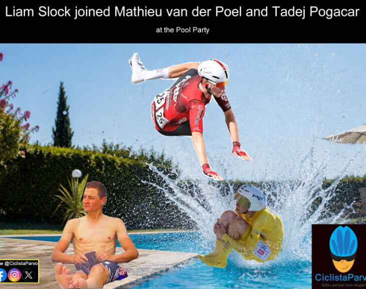 Liam Slock also joined Mathieu van der Poel and Tadej Pogacar at the Pool Party