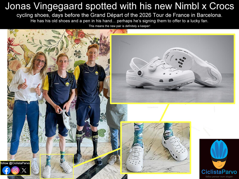 Jonas Vingegaard spotted with his new Nimbl x Crocs