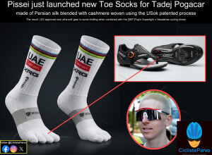 Pissei just launched new Toe Socks for Tadej Pogacar