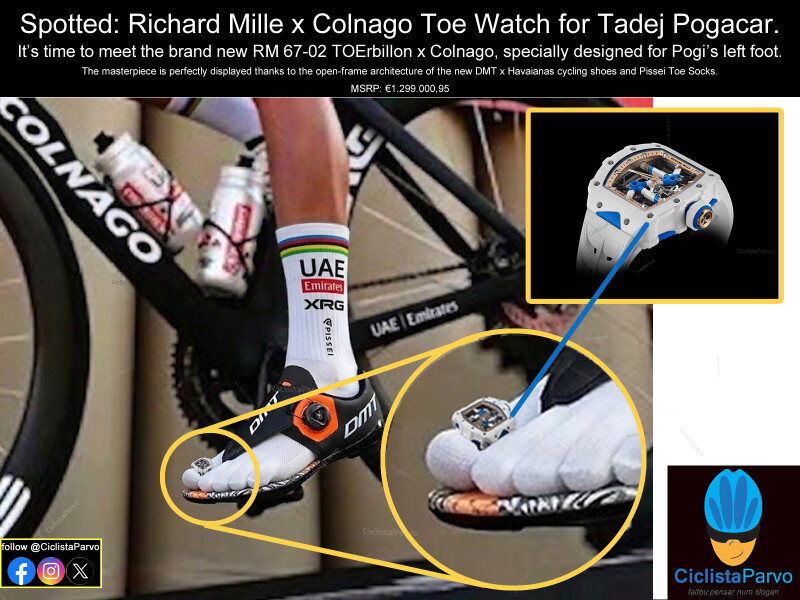 Spotted: Richard Mille x Colnago 'Toe Watch' for Tadej Pogačar