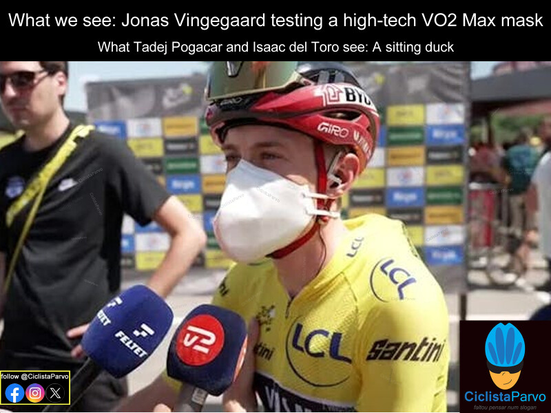 What we see: Jonas Vingegaard testing a high-tech VO2 Max mask