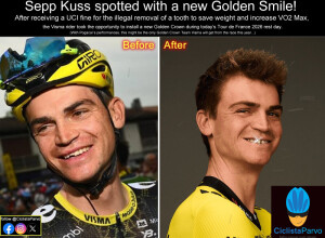 Sepp Kuss spotted with a new Golden Smile!