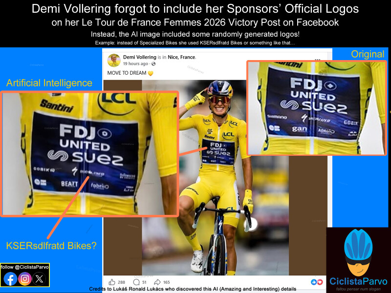 Demi Vollering forgot to include her Sponsors' Official Logos