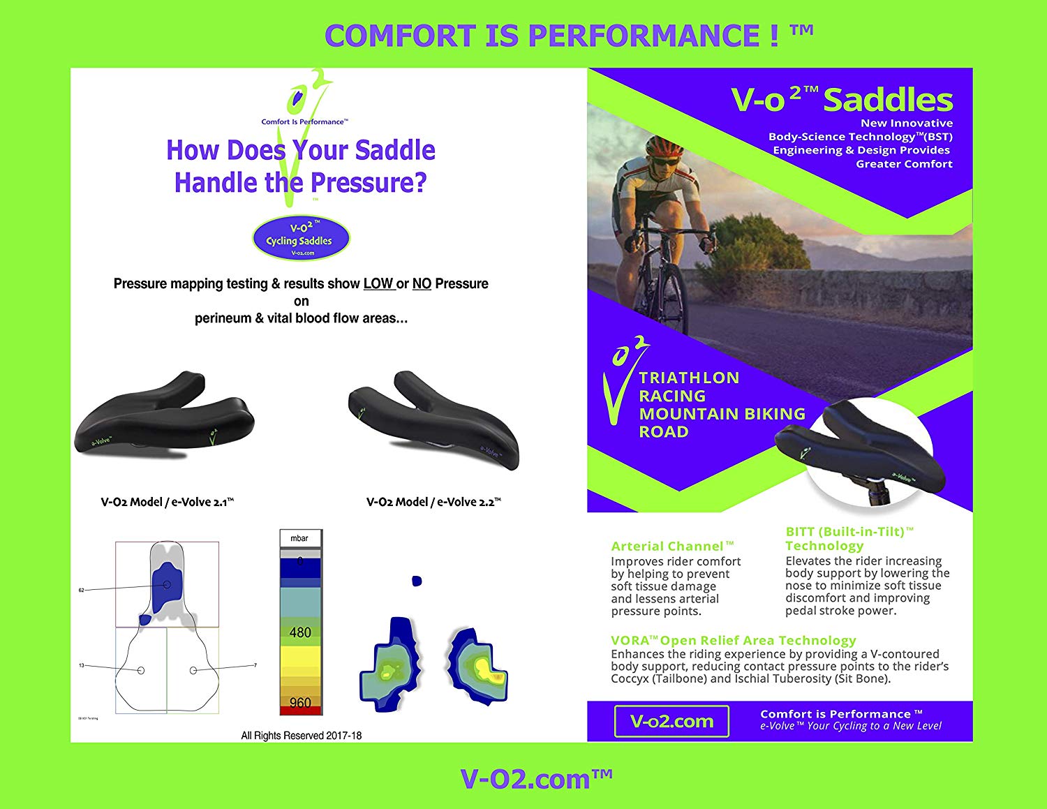 V-O2 Cycling Saddles e-Volve
